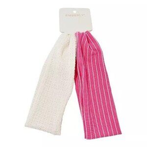 Emberly White & Pink Striped Headwrap 2-pk.